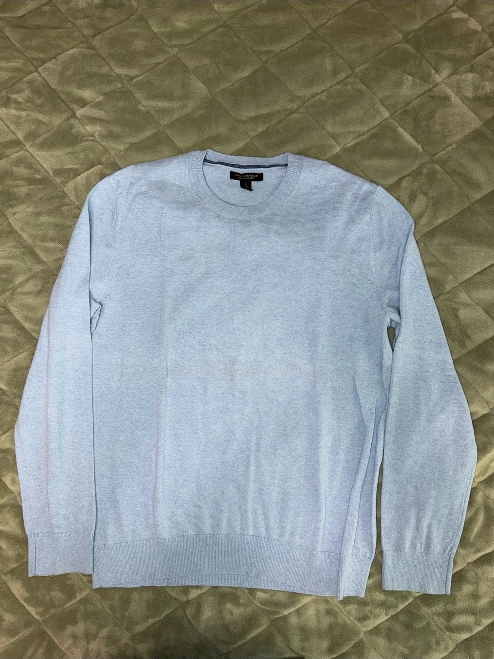 Banana Republic Men's Crewneck Sweater - Pale Blue (Cotton Cashmere)